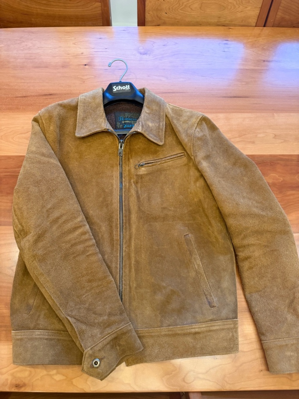 Schott NYC Brown Suede Unlined Leather Jacket